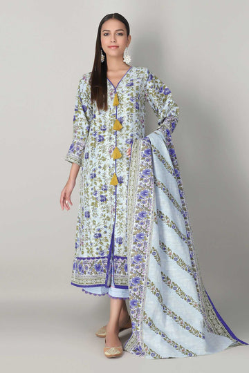 Khaadi Bk20418 Blue Winter Collection 2020